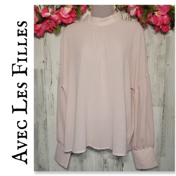 NWT/NWOT Avec Les Filles Long Sleeve Blouse - Picture 1 of 13